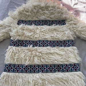 UrbanOutfitters over sized faux fur and trim coat